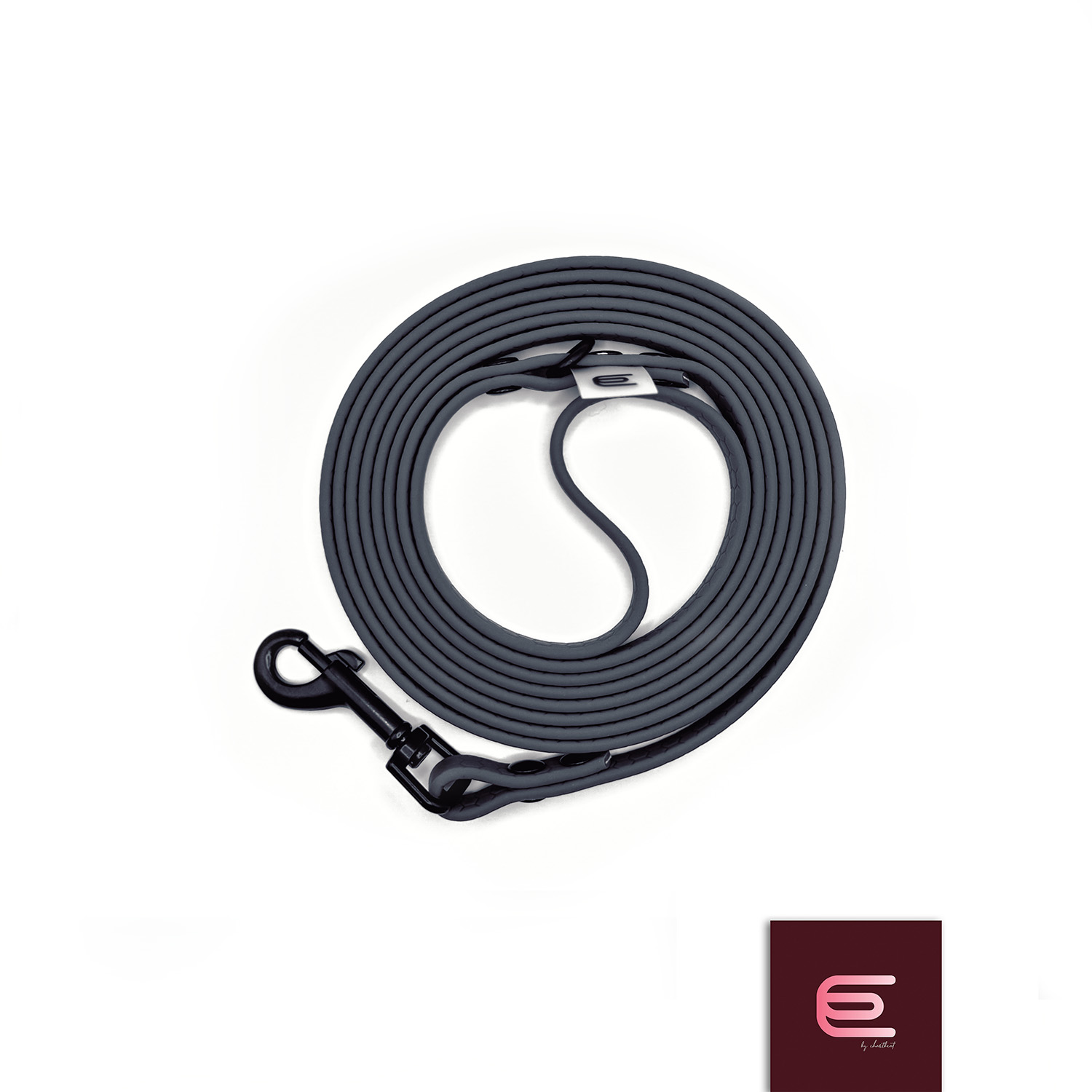 Long lead for talian greyhound made of PVC Hexa grey 2m - EYESH -for dog walks- image 1