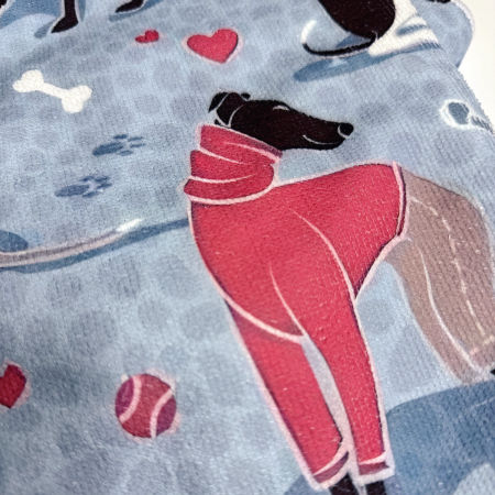 Towel with italian greyhound pattern. image 2