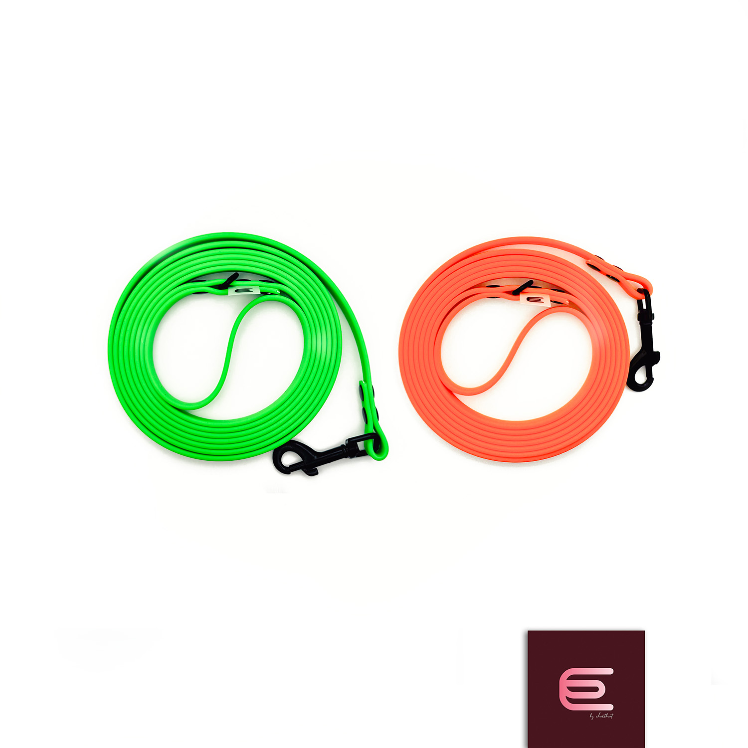 Long lead for talian greyhound made of PVC neon 2m - EYESH -for dog walks- image 1