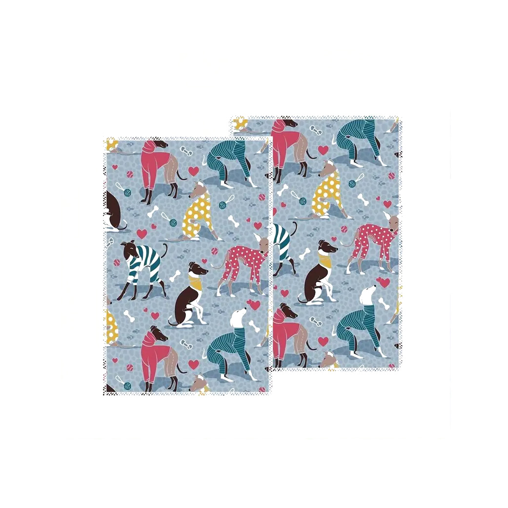 Towel with italian greyhound pattern. image 1