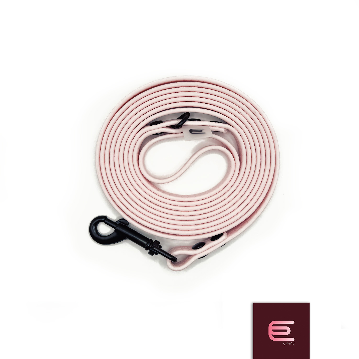 Long lead for talian greyhound made of PVC Hexa pastel pink 2m - EYESH -for dog walks- image 1